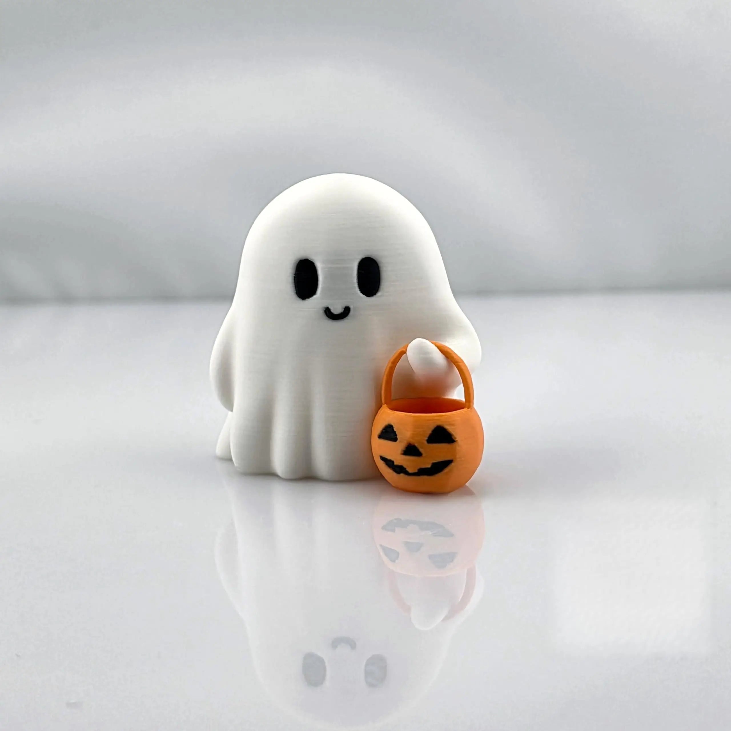 Figurka Halloween z żywicy - duch i dynia dekoracja widok główny 2