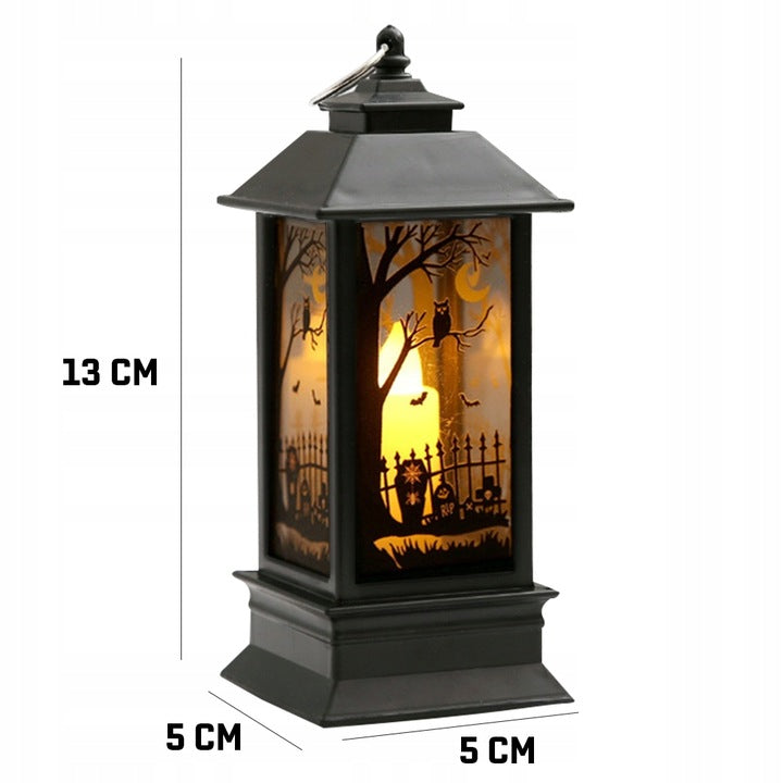 Lampion Halloween LED - ozdoba świecąca na baterie z wymiarami