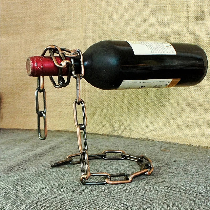 Stojak łańcuchowy na wino - elegancka ekspozycja butelek